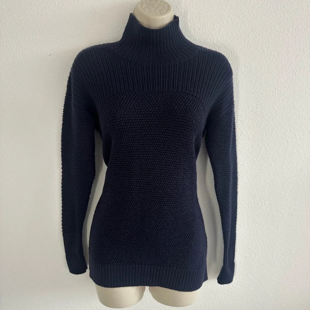 Lululemon Turtleneck Sweater‎ Merino Wool Navy Blue Warm & Restore Womens Sz 6